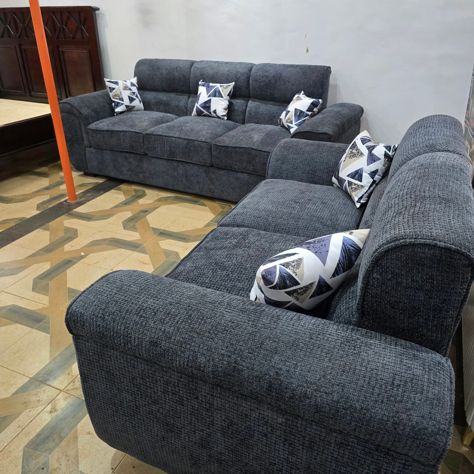 Charcoal 3+2 Sofa Set — image 1