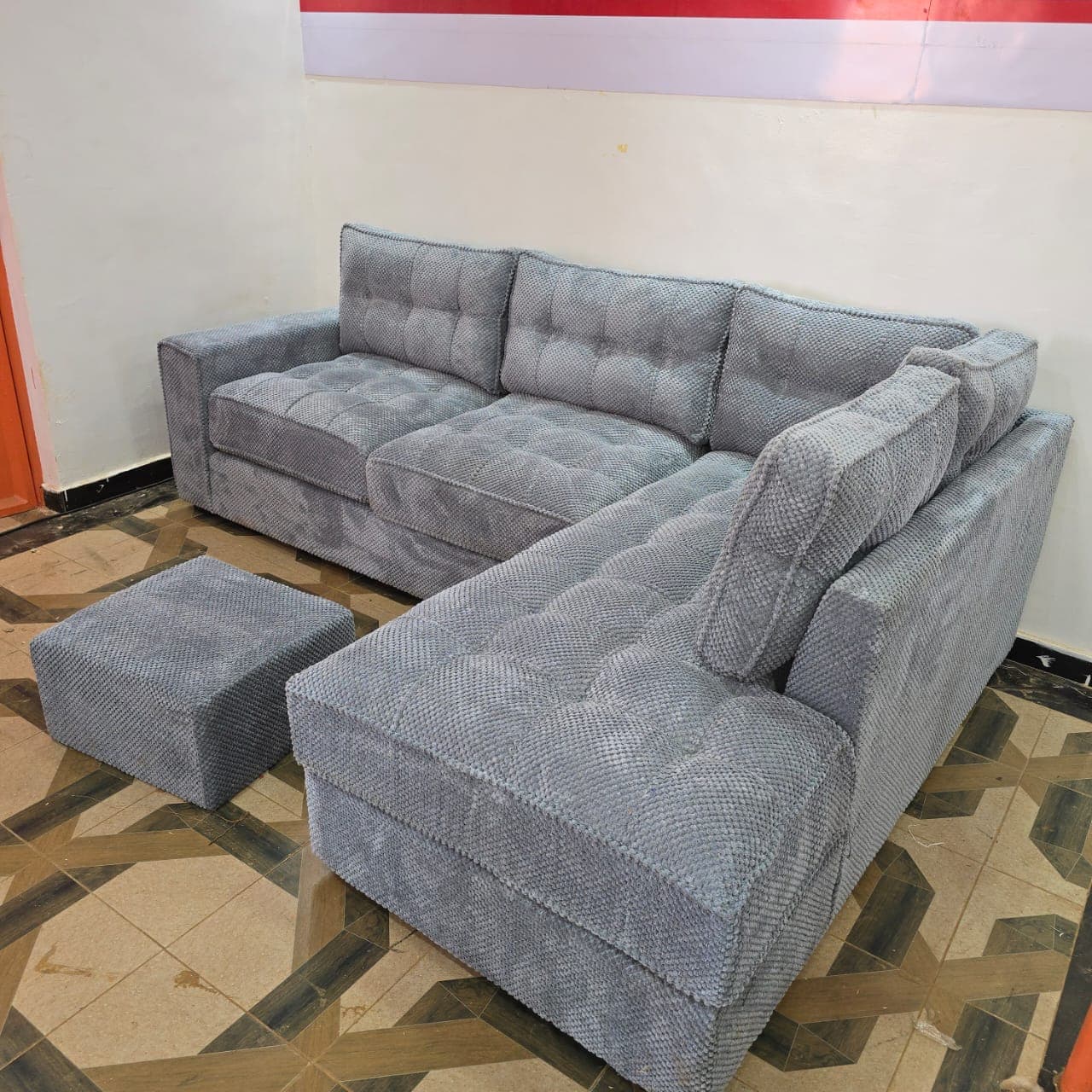 Tufted L-Shape Sectional Sofa — image 1